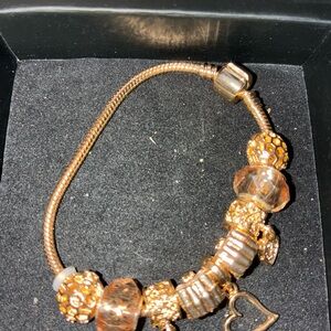 Elegant Gold-Tone Charm Bracelet